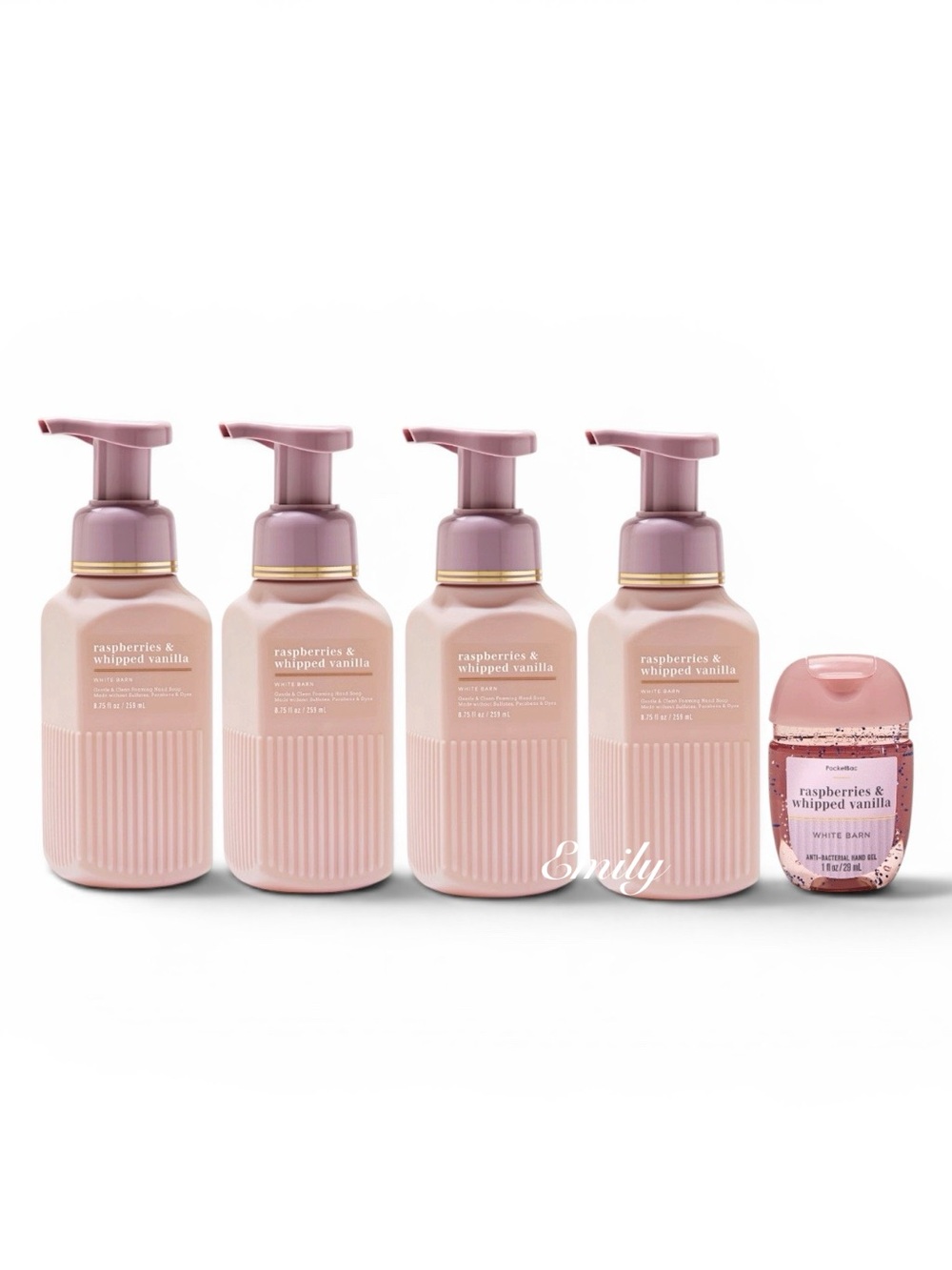 4X Bath Body Works RASPBERRIES & WHIPPED VANILLA Luxe Foam Hand Soap 8.75 fl oz